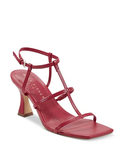 Marc Fisher Ltd Women's Dennie Square Toe Strappy Mid Heel Sandals