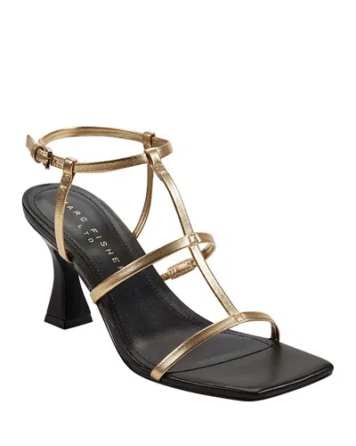 Marc Fisher Ltd Women's Dennie Square Toe Strappy Mid Heel Sandals