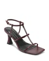 Marc Fisher Ltd Leather T-strap Slingback Sandals In Dark Red