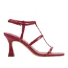 Marc Fisher Ltd Dennie Leather T-strap Slingback Sandals In Red