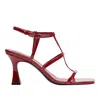Marc Fisher Ltd Women's Dennie Strappy Leather Dress Sandal In Red