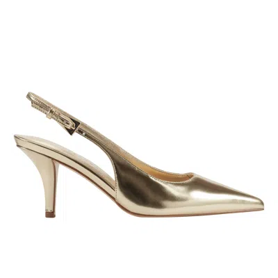Marc Fisher Ltd Dorie Metallic Leather Slingback Pumps In Gold