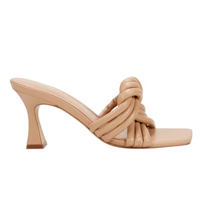 Marc Fisher Ltd Women's Dru Knotted Leather Slide Sandal In Neutral