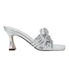 Marc Fisher Ltd Women's Dru Knotted Leather Slide Sandal In Silver