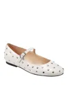 Marc Fisher Ltd Elizza Studded Mary Jane Flat In Ivory