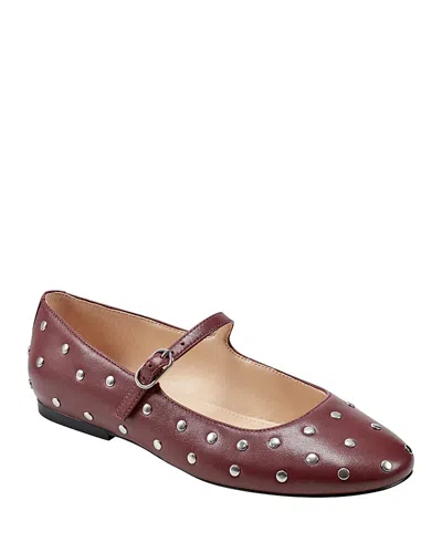 Marc Fisher Ltd Elizza Studded Mary Jane Flat In Medium Red