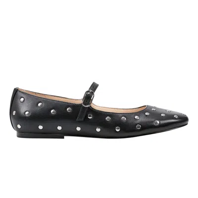 Marc Fisher Ltd Women's Elizza Leather Mary Jane Ballet Flat In Black