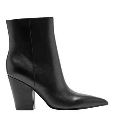 Marc Fisher Ltd Women's Elynna Block Heel Leather Bootie In Black