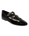 Marc Fisher Ltd Evie T-strap Flat In Black Patent Leather
