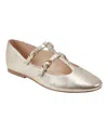 Marc Fisher Ltd Evie Leather Flat In Gold Leather