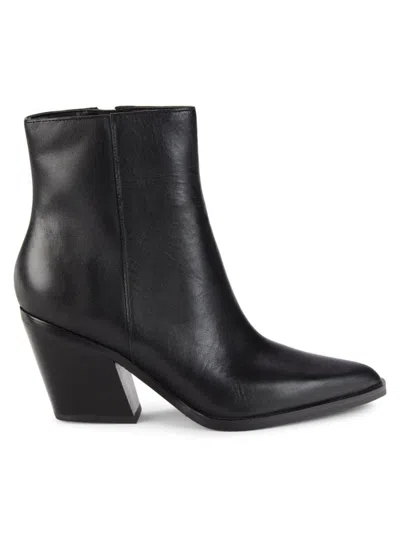 Marc Fisher Ltd Women's Fabina Point Toe Leather Ankle Boots In Black