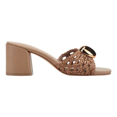 Marc Fisher Ltd Women's Farrel Woven Mule Sandal In Brown