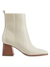 Marc Fisher Ltd Women's Floria 60mm Leather Booties In White