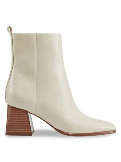 Marc Fisher Ltd Women's Floria 60mm Leather Booties In White