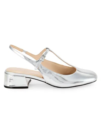 Marc Fisher Ltd Women's Folly Metallic Leather Blend Pumps In Silver