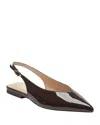 Marc Fisher Ltd Gabra Patent Leather Slingback Flats In Brown