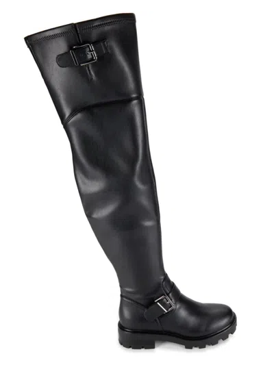 Marc Fisher Ltd Women's Ganven Lug Sole Biker Thigh-high Boots In Black