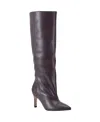 Marc Fisher Ltd Gentle Pointed Toe Knee High Boot In Dark Red Leather