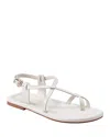 Marc Fisher Ltd Strappy Leather Flat Toe-ring Sandals In Ivory