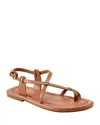Marc Fisher Ltd Strappy Leather Flat Toe-ring Sandals In Medium Natural