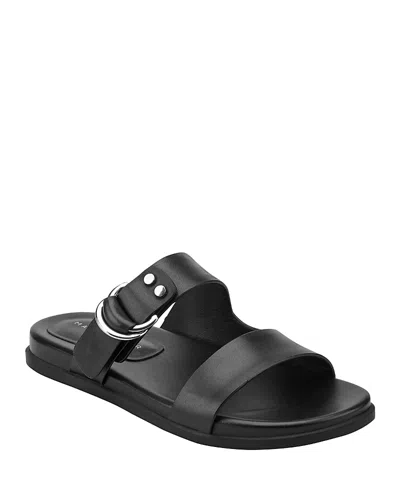 MARC FISHER LTD WOMEN'S GIA LEATHER SLIDE SANDALS