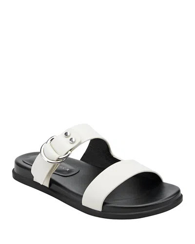 MARC FISHER LTD WOMEN'S GIA LEATHER SLIDE SANDALS