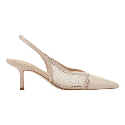 Marc Fisher Ltd Women's Gipsi Mesh Slingback Kitten Heel Pump In Neutral