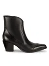 Marc Fisher Ltd Women's Giulie Western Leather Ankle Bootie In Black