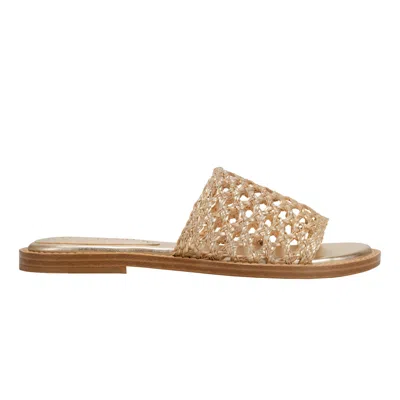 Marc Fisher Ltd Women's Glynne Woven Flat Sandal In Gold