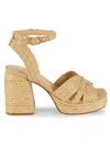Marc Fisher Ltd Women's Janie 100mm Woven Raffia Sandals In Light Natural