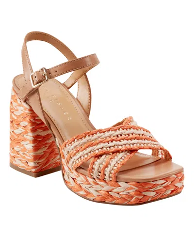 MARC FISHER LTD WOMEN'S JULIEY WOVEN BLOCK HEEL PLATFORM SANDALS