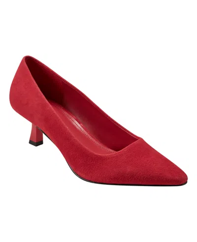 Marc Fisher Ltd Women's Kendri Pointy Toe Slip-on Dress Pumps In Red Suede