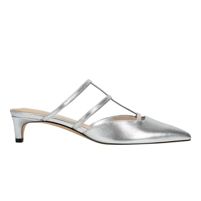 Marc Fisher Ltd Women's Kodie Caged Strappy Leather Pump In Silver