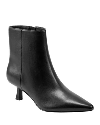 Marc Fisher Ltd Kolton Kitten Heel Bootie In Black Leather