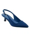 Marc Fisher Ltd Kory Pointed Toe Kitten Heel Pump In Dark Blue Suede