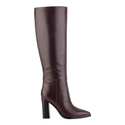 Marc Fisher Ltd Women's Lannie Dress Leather Boot In Brown