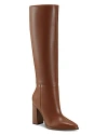 Marc Fisher Ltd Womens Lannie Tall Block Heel Boots Regular Wide Calf In Medium Natural