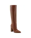 Marc Fisher Ltd Women's Lannie Pointy Toe Block Heel Knee High Dress Boots In Medium Natural Leather