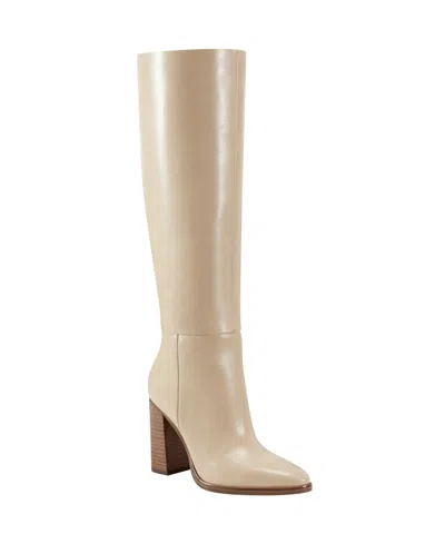 Marc Fisher Ltd Women's Lannie Pointy Toe Dress Boots In Light Natural Leather