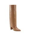 Marc Fisher Ltd Leina Foldover Shaft Pointed Toe Knee High Boot In Medium Natural Leather