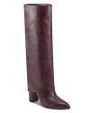 Marc Fisher Ltd Women's Leina Pointed Toe Foldover Shaft Block Heel Tall Boots In Dark Brown