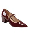 Marc Fisher Ltd Luccie Womens Adjustable Patent Leather Mary Jane Heels In Dark Red Patent Leather