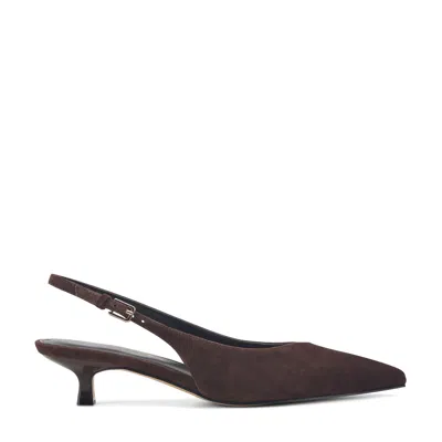 Marc Fisher Ltd Women's Luciey Kitten Heel Slingback Pump In Brown