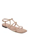 Marc Fisher Ltd Womens Buckle Leather Ankle Strap In Medium Natural