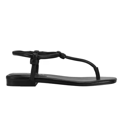 Marc Fisher Ltd Women's Maycee Thong Flat Leather Sandal In Black