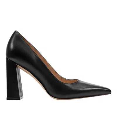 Marc Fisher Ltd Women's Minny Leather Block Heel Pump In Black