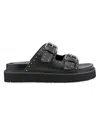 Marc Fisher Ltd Women's Mlagusta Dual Buckle Leather Sandals In Black