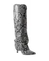 Marc Fisher Ltd Nairene Snakeskin Embossed Knee High Boot In Light Natural