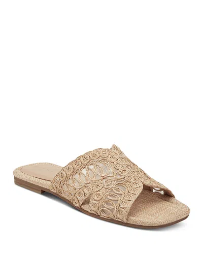 Marc Fisher Ltd Women's Nalany Lace Flat Slip-on Sandals In Brown