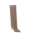 Marc Fisher Ltd Naples Suede Foldover Knee-high Boots In Brown